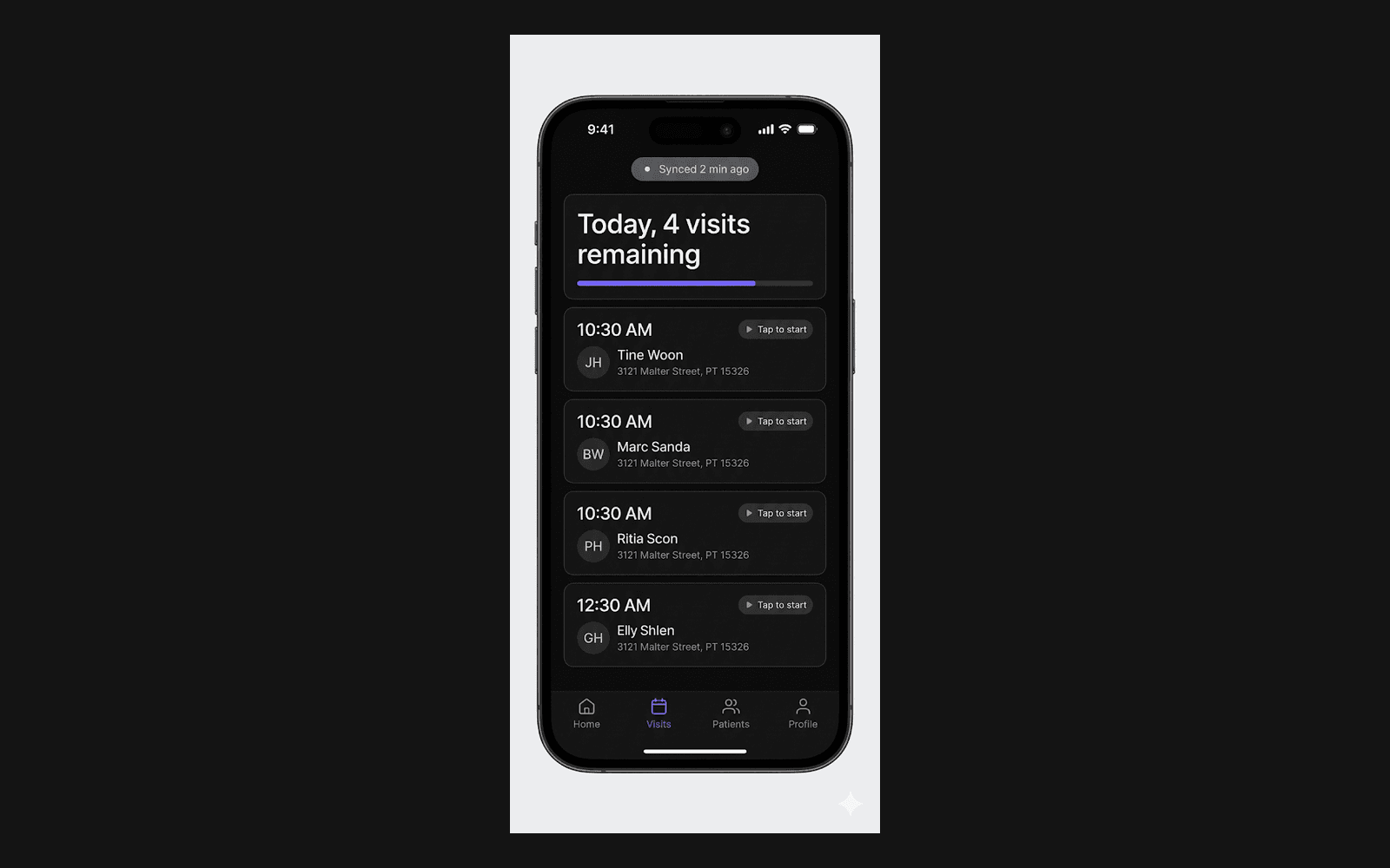 Confidential - UK health-tech startup project screenshot