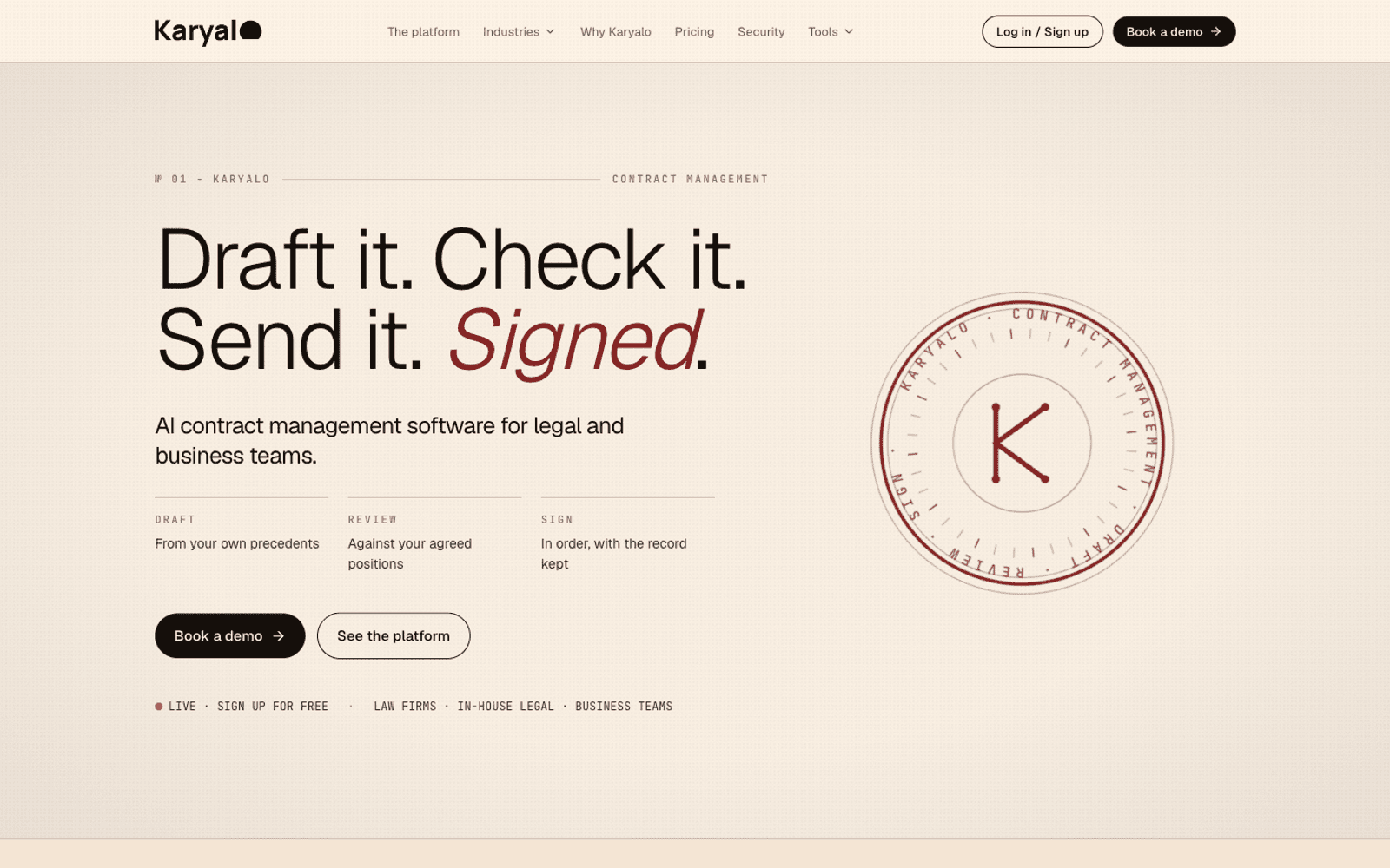 Karyalo - A contract platform that drafts in your words, not the model average